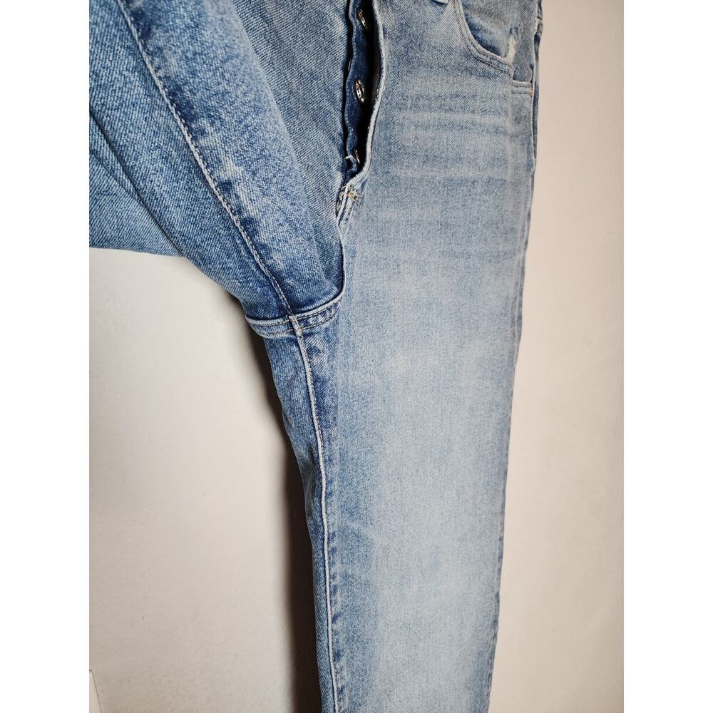 Paige Sawyer Wide Leg Jeans Vanda Distressed Button Fly Women's Size 29 Size 8 - Picture 11 of 16